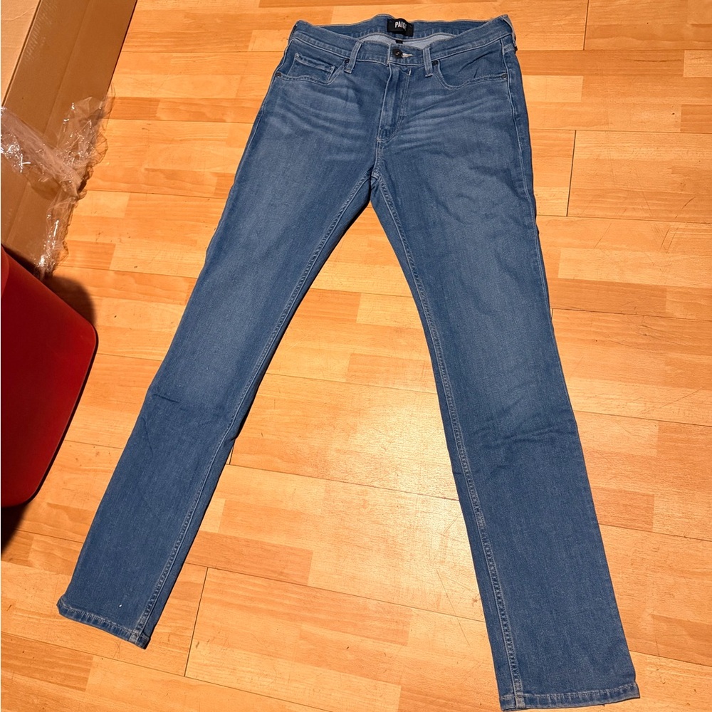 PAIGE Federal Skinny jeans super soft Women's Light Blue sz 31 stone faded